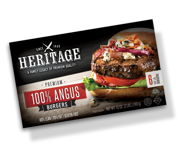Heritage Premium Angus Burgers 100 Beef for Grilling
