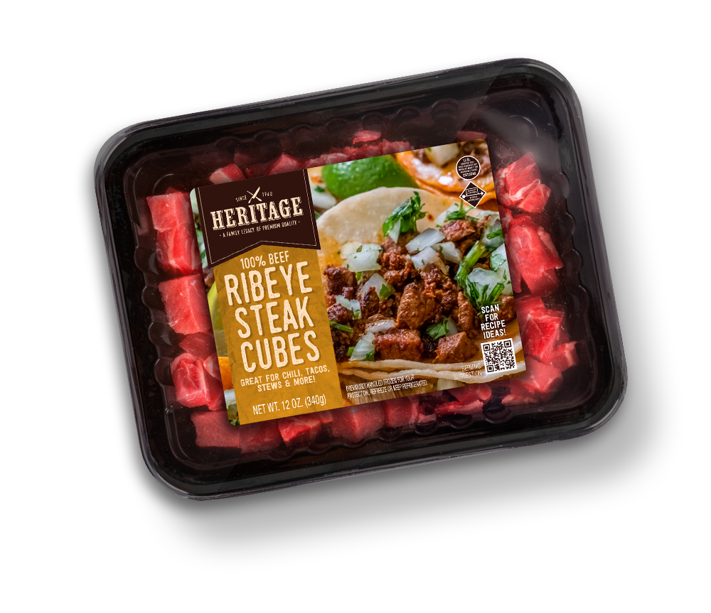 Heritage Premium Ribeye Steak Cubes 100 Quality Meat 