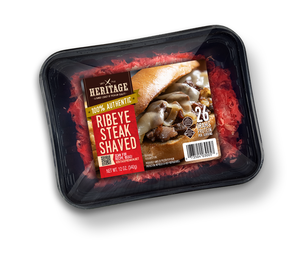 Heritage Premium Shaved Ribeye Steak 100 Quality Meat