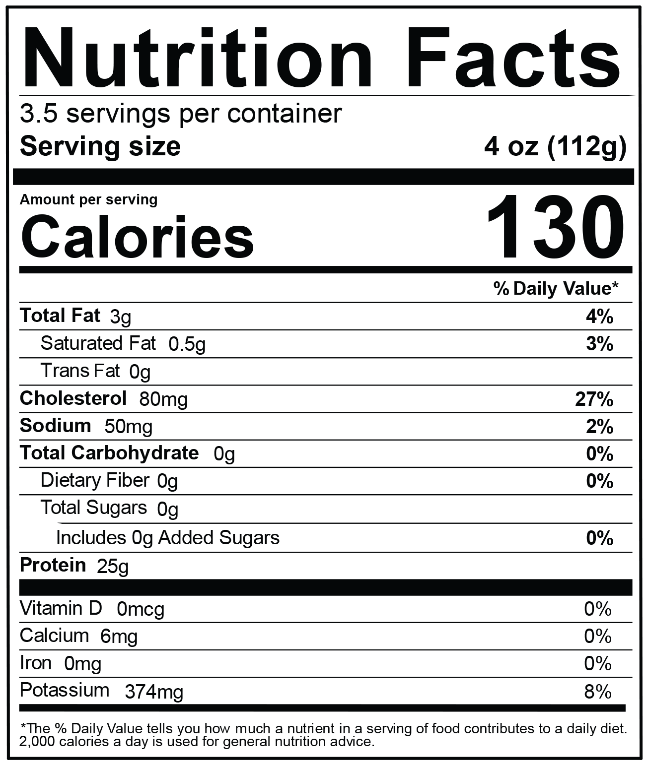 Shaved Chicken Breast Nutrition Information