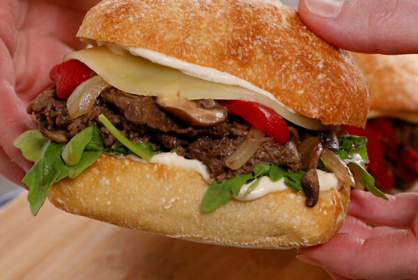 Steak-and-Mushroom Sandwich with Horseradish Mayonnaise