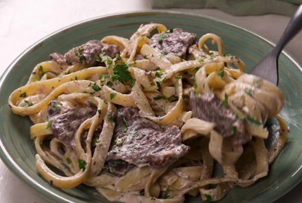 Creamy Steak Fettuccine Alfredo Recipe